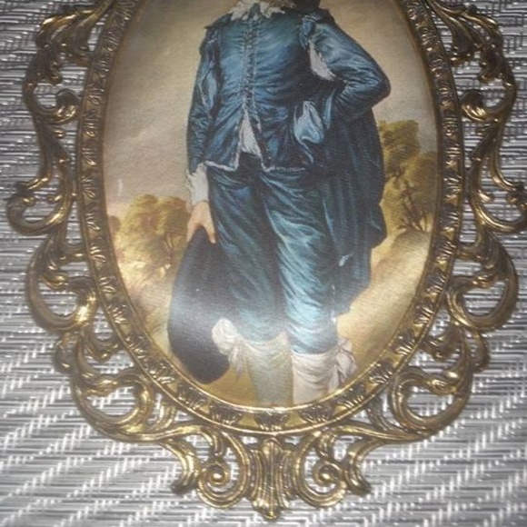 Old Vintage Blue Boy Metal Pictorial Wall Picture Hang - Picture 3 of 4